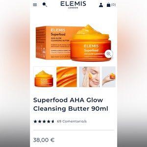 ELEMIS SUPERFOOD AHA GLOW CLEANSING BUTTER